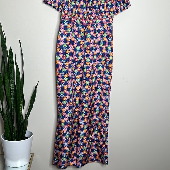 SALONI Juli-B Night Star print 100% silk jumpsuit 6 NWT - Picture 6 of 14